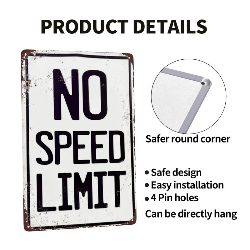 Custom Kraze No Speed Limit Vintage Reproduction Metal Sign 8 x 12 - Image 4